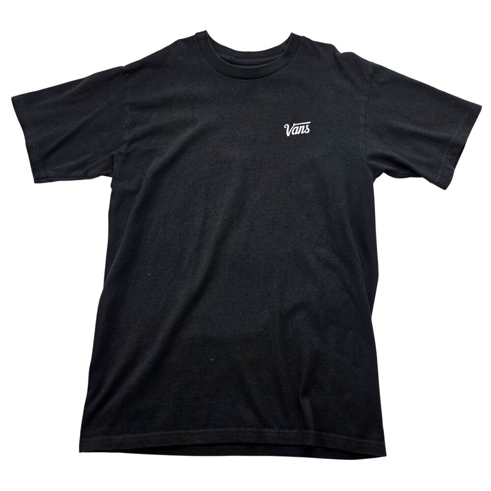 Vans Youth Small Black T Shirt Logo Graphic Skate Casual Tee Boys